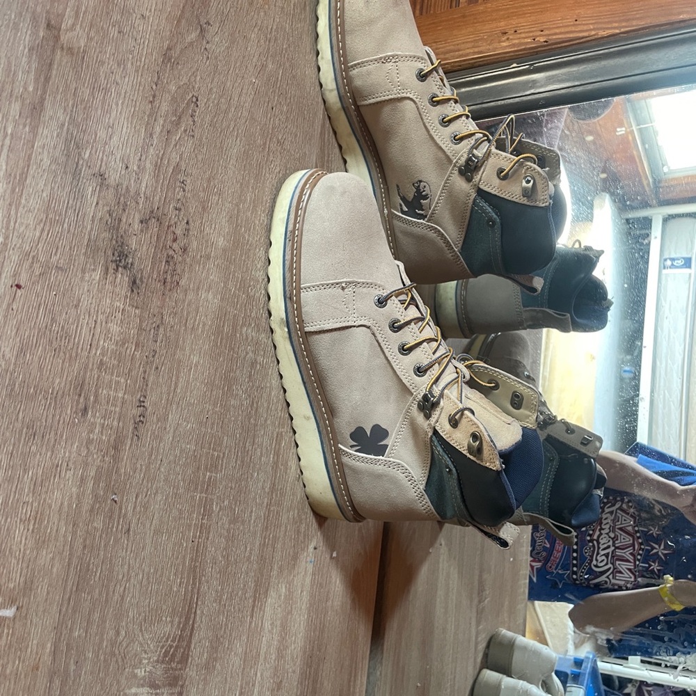 Men's Beige Lace-Up Boots lucky and wolverine Collab